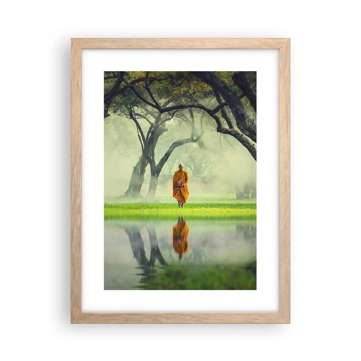 Póster en marco roble claro - En el camino de la iluminación - 30x40 cm