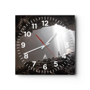 Reloj de pared - Reloj de vidrio - Gruta luminosa - 40x40 cm