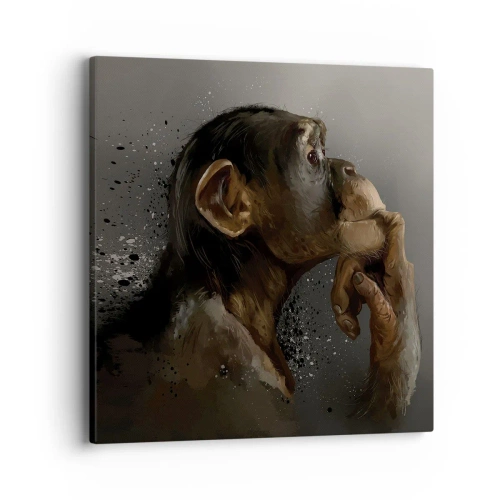 Cuadro sobre lienzo - Impresión de Imagen - La evolución del pensador - 40x40 cm