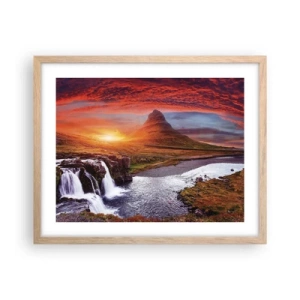 Póster en marco roble claro - Una vista de la Tierra Media - 50x40 cm