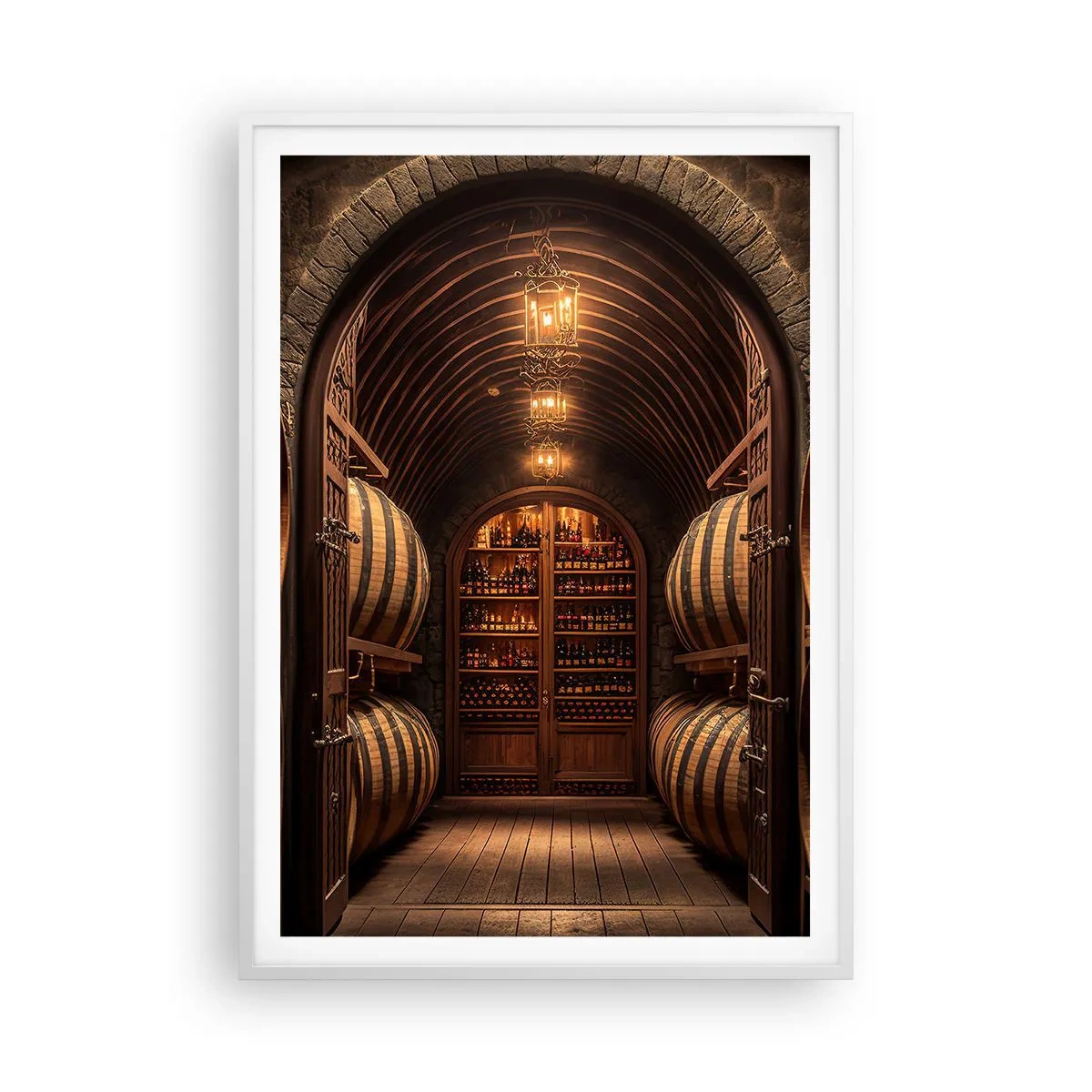 Póster en marco blanco - Sótano atmosférico - 70x100 cm