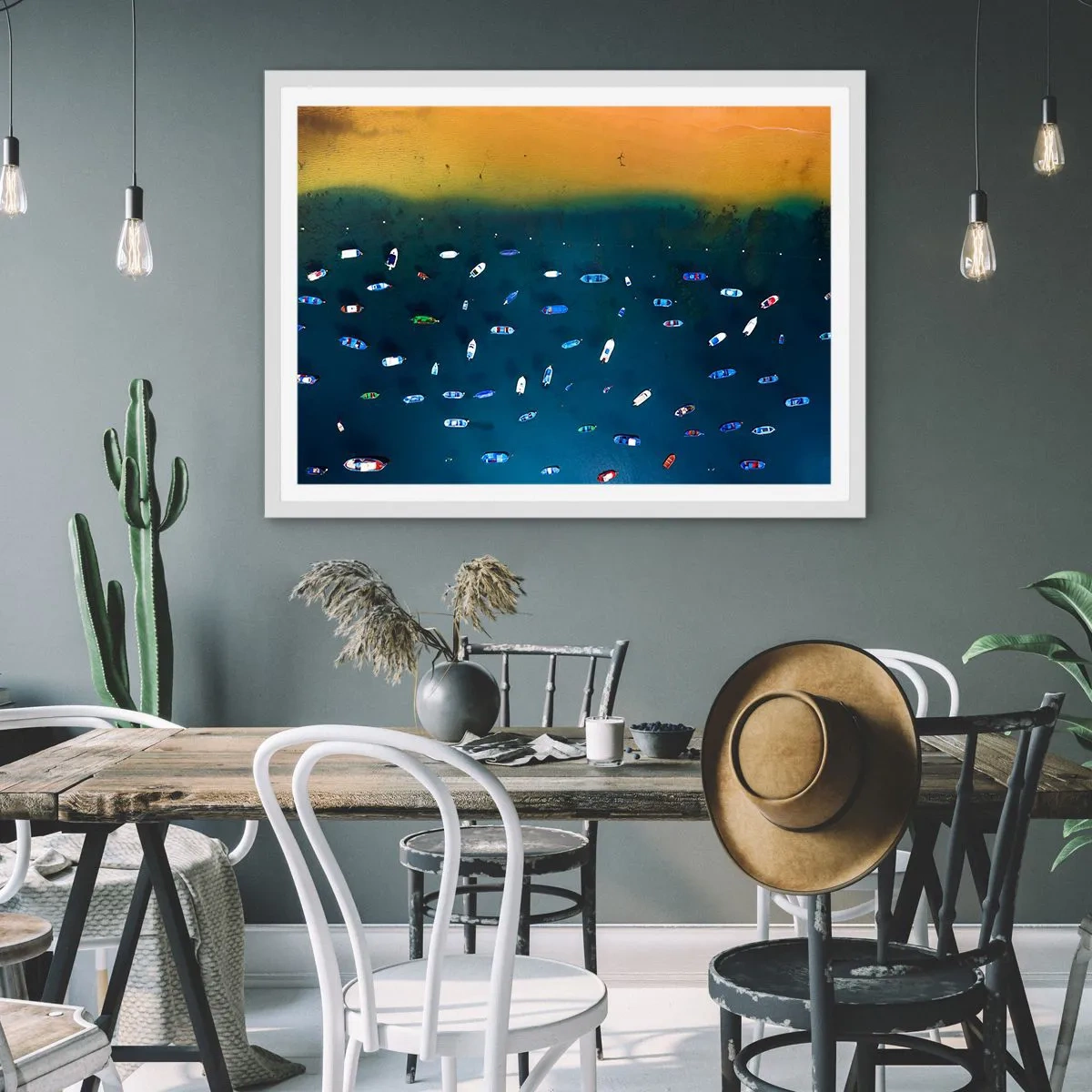 Póster en marco blanco - Un juego de vacaciones - 100x70 cm