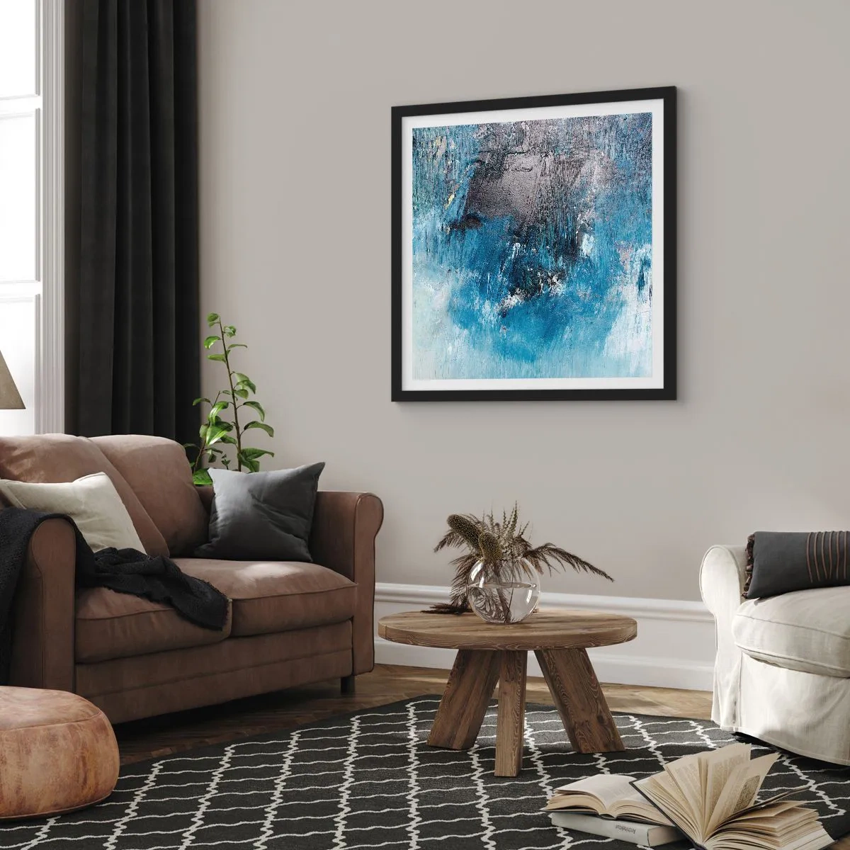Póster en marco negro - Rapsodia celeste - 30x30 cm