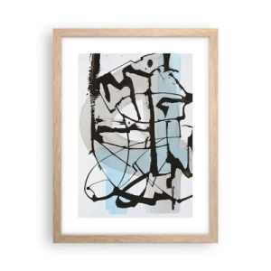 Póster en marco roble claro - Azul a pesar de todo - 30x40 cm