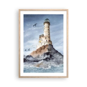 Póster en marco roble claro - Invencible - 50x70 cm