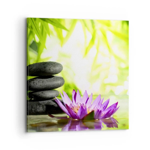 Cuadro sobre lienzo - Impresión de Imagen - En una cabaña de bambú - 70x70 cm