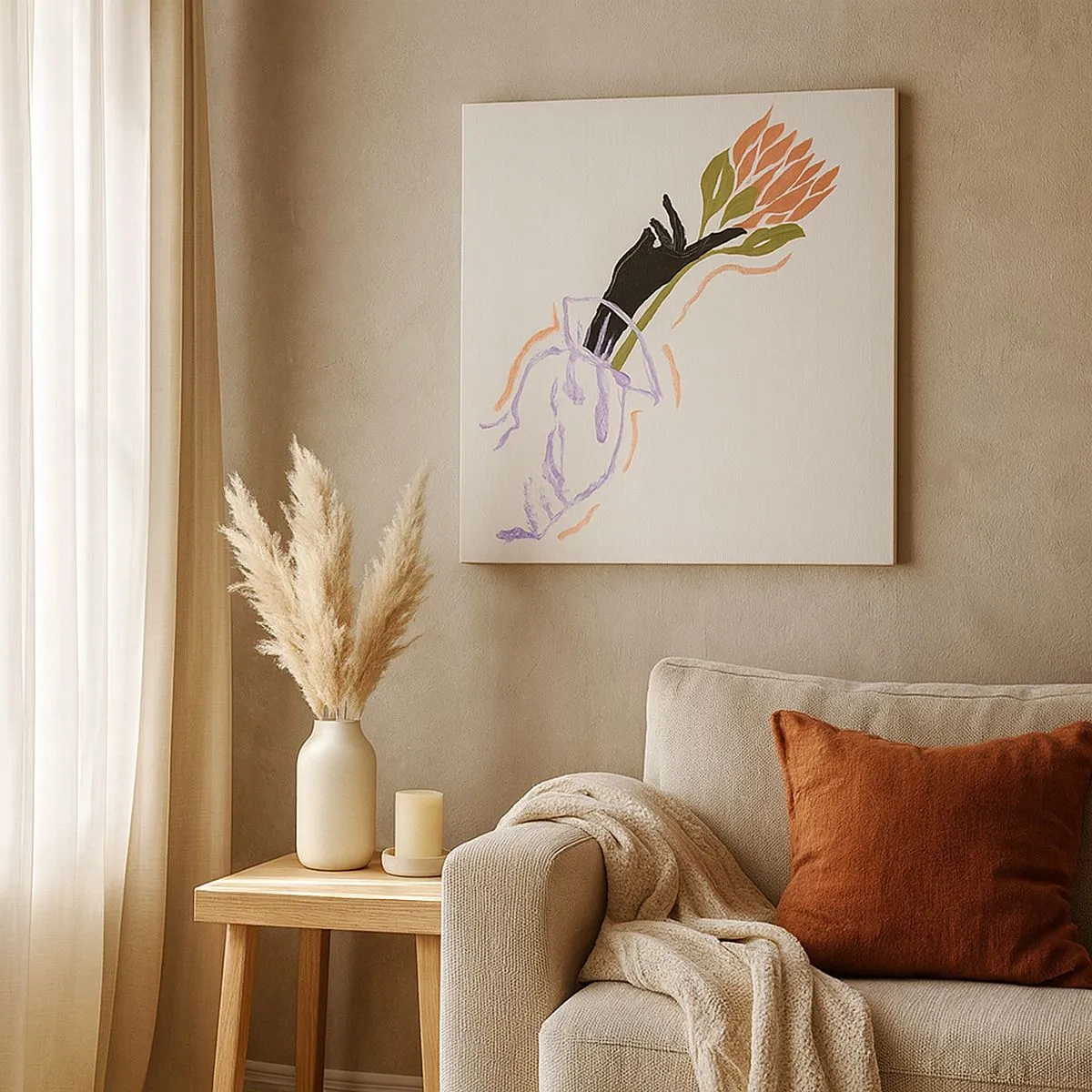 Cuadro sobre lienzo - Impresión de Imagen - Un toque fraternal - 30x30 cm