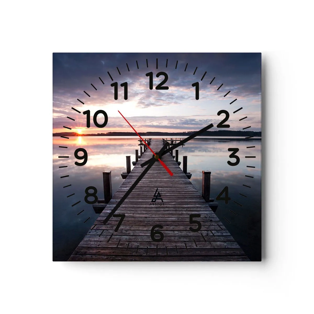 Reloj de pared - Reloj de vidrio - Frontera silenciosa del día y la noche - 30x30 cm