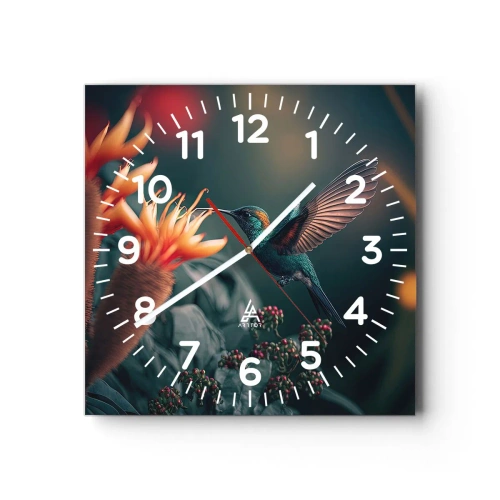 Reloj de pared - Reloj de vidrio - Una vida verdaderamente colorida - 40x40 cm