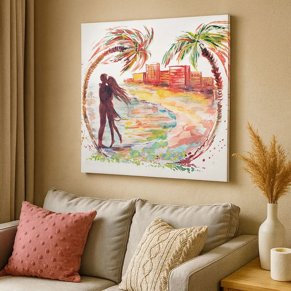 Cuadro sobre lienzo - Impresión de Imagen - Unas vacaciones románticas - 30x30 cm