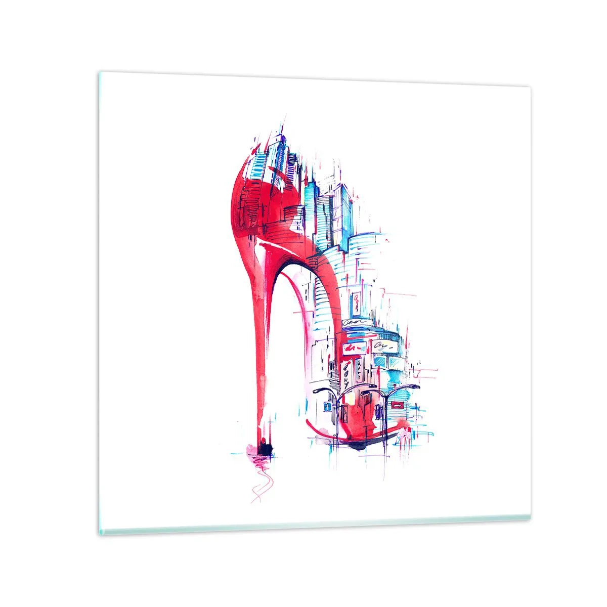 Cuadro sobre vidrio - Impresiones sobre Vidrio - Elegancia metropolitana - 40x40 cm