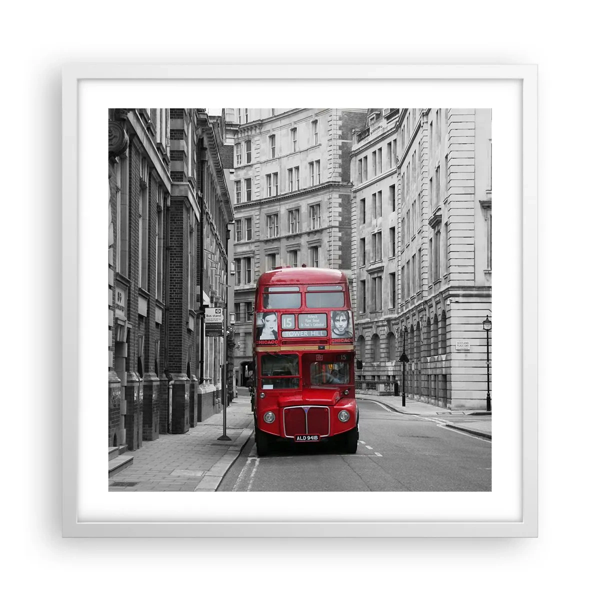 Póster en marco blanco - La vida cotidiana no tiene por qué ser gris - 50x50 cm