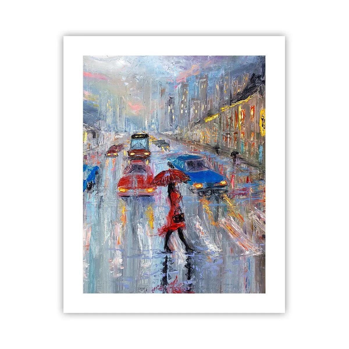 Póster - Una tarde de lluvia en la ciudad - 40x50 cm