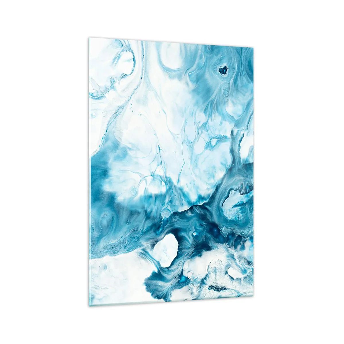 Cuadro sobre vidrio - Impresiones sobre Vidrio - Patrón abstracto en tonos azules - 70x100cm - Un concierto azul - Decoración de pared moderna para salón y dormitorio ARTTOR