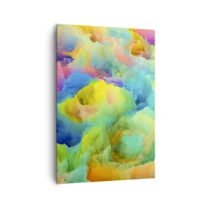 Cuadro sobre lienzo - Impresión de Imagen - Composición abstracta en colores del arco iris - 70x100cm - Arco iris borroso - Decoración de pared moderna para salón y dormitorio ARTTOR