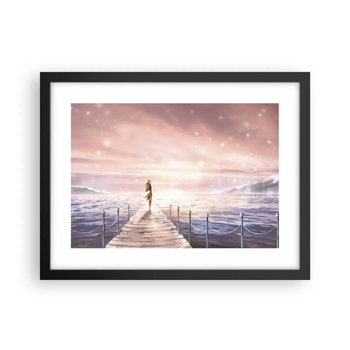 Póster en marco negro - A la luz de un sueño - 40x30 cm