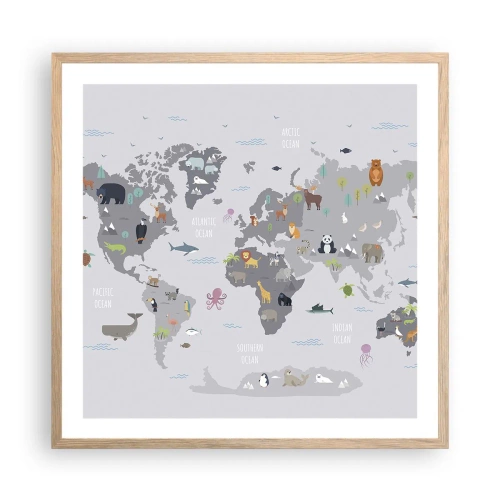 Póster en marco roble claro - Dime de dónde eres... - 60x60 cm