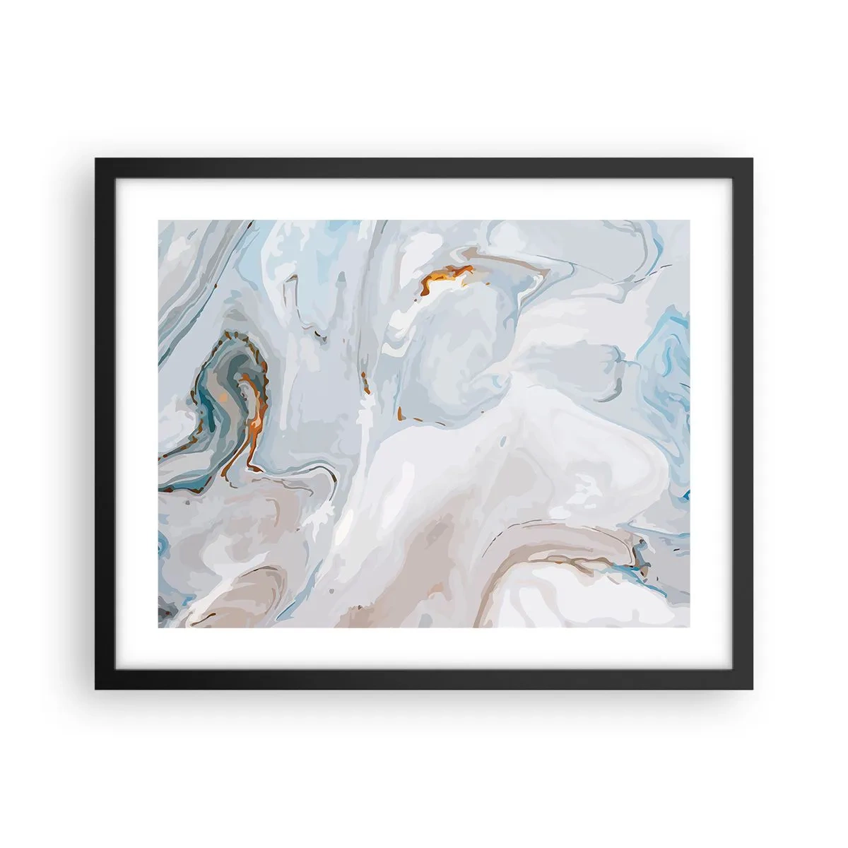 Póster en marco negro - Blanco fusión - 50x40 cm