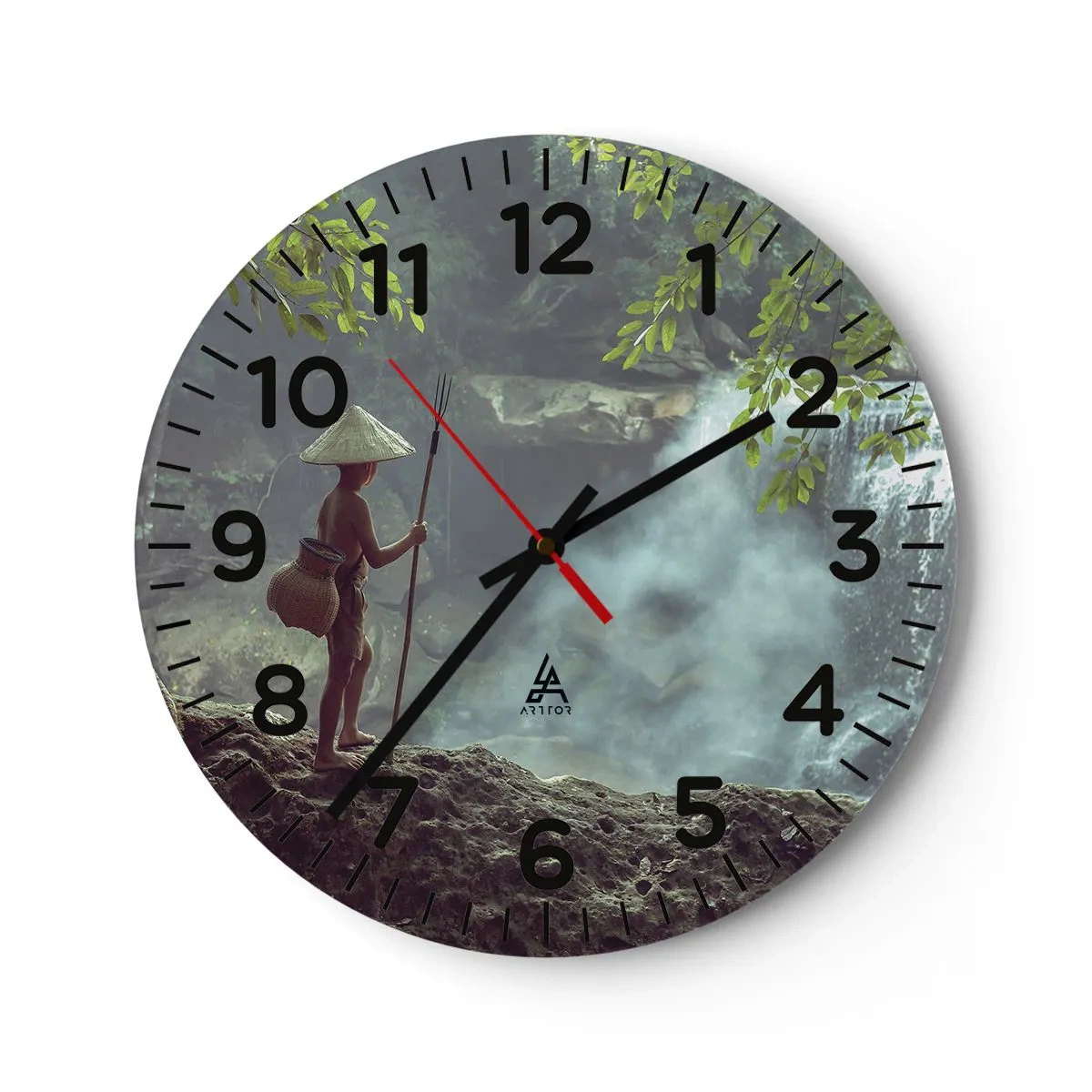 Reloj de pared - Reloj de vidrio - Amistad con la naturaleza - 40x40 cm