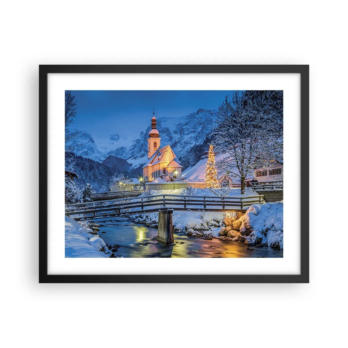 Póster en marco negro - El espíritu de la Navidad - 50x40 cm