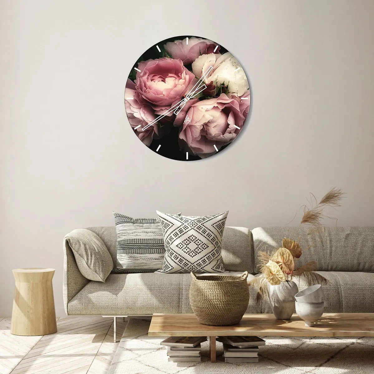 Reloj de pared - Reloj de vidrio - El encanto de la belle époque - 40x40 cm