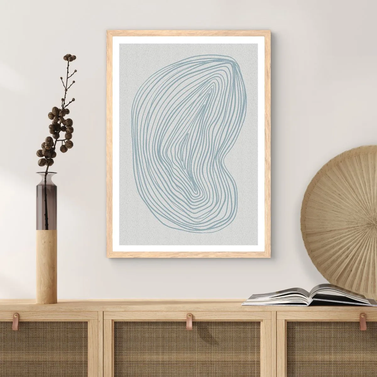 Póster en marco roble claro - Sonrisa de una gota - 30x40 cm