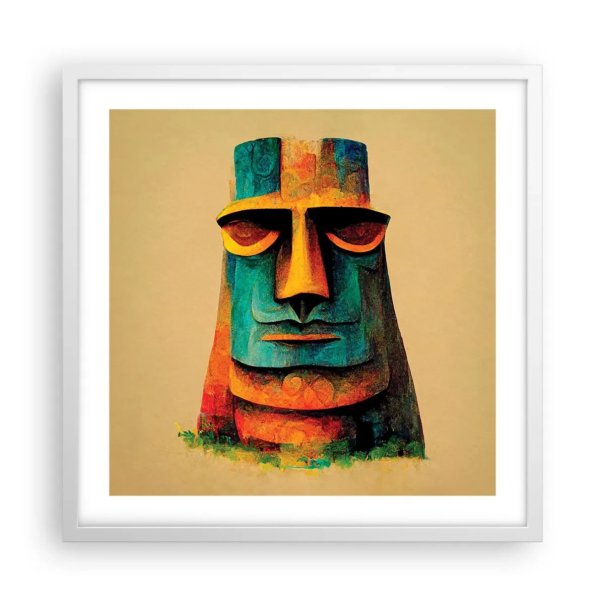 Póster en marco blanco - Escultural, pero simpática - 50x50 cm