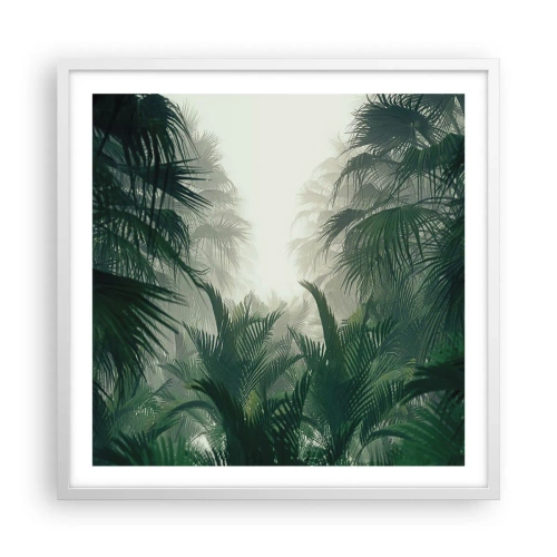Póster en marco blanco - Misterio tropical - 60x60 cm