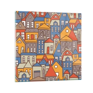 Cuadro sobre vidrio - Impresiones sobre Vidrio - Casa tras casa - 30x30 cm