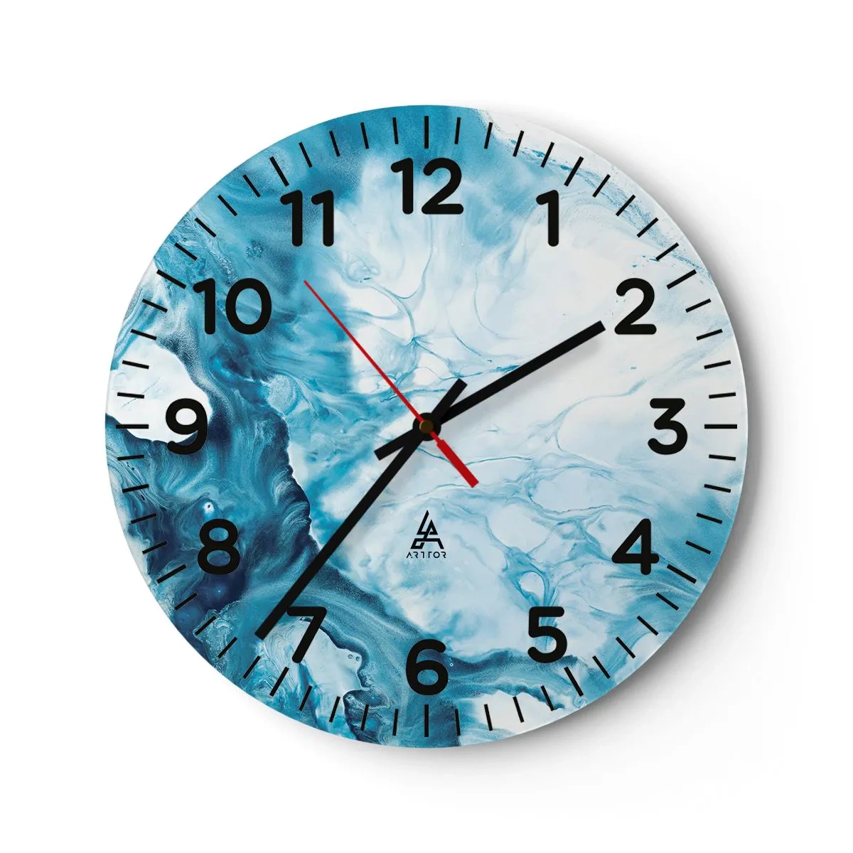 Reloj de pared - Reloj de vidrio - Un concierto azul - 30x30 cm