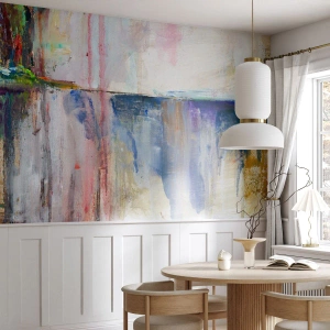 Fotomural Premium Canvas - Una composición abstracta de colores con efecto de reflejo en el lienzo. - 100x70cm - Impresiones y asociaciones de colores - Decoración de pared moderna para salón y dormitorio ARTTOR