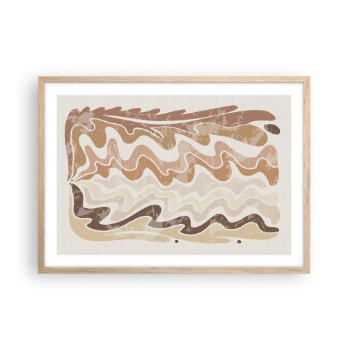 Póster en marco roble claro - Buena energía - buenas emociones - 70x50 cm