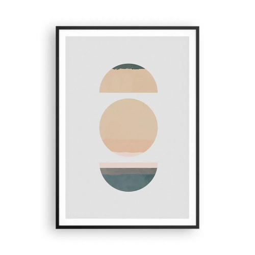 Póster en marco negro - Círculo tras círculo - 70x100 cm
