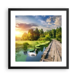 Póster en marco negro - Verano, verano en todas partes - 40x40 cm