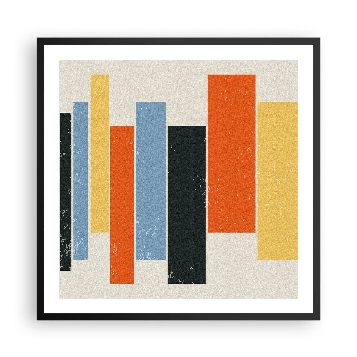 Póster en marco negro - Barras multicolor - 60x60 cm