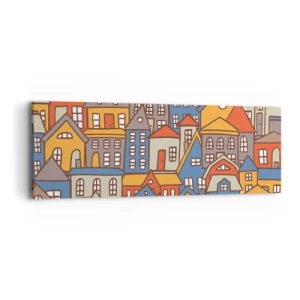 Cuadro sobre lienzo - Impresión de Imagen - Casa tras casa - 90x30 cm