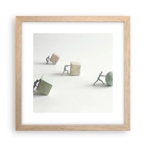 Póster en marco roble claro - El avance de la geometría - 30x30 cm