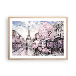 Póster en marco roble claro - La ciudad del amor - 70x50 cm