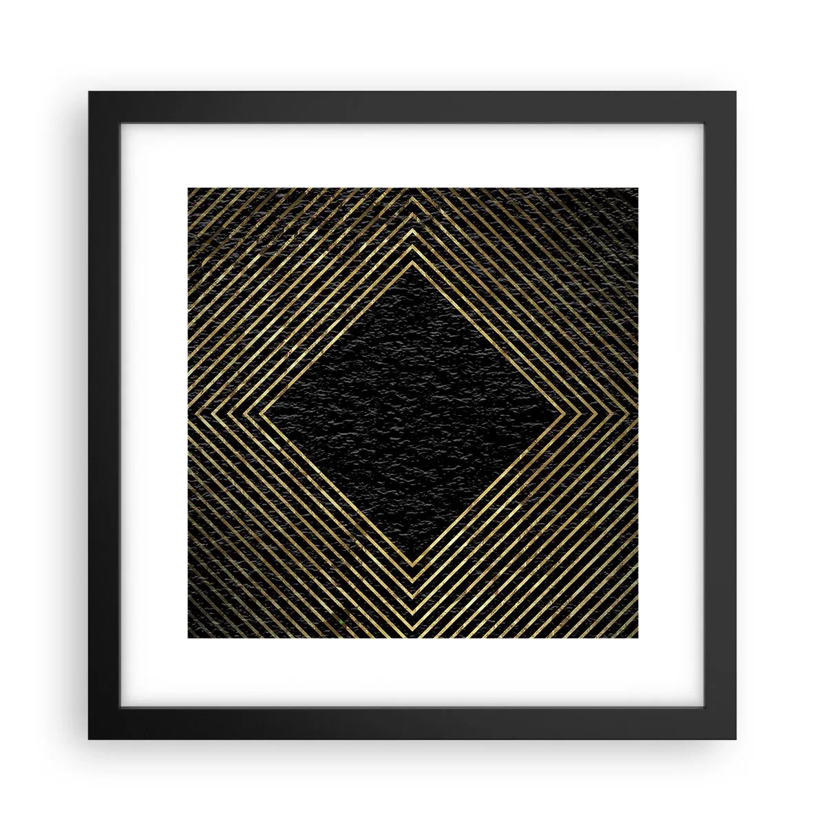 Póster en marco negro - Geometría al estilo glamour - 30x30 cm