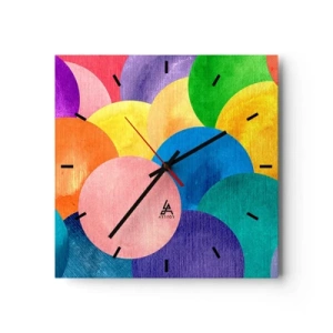 Reloj de pared - Reloj de vidrio - La plenitud original de la vida - 40x40 cm
