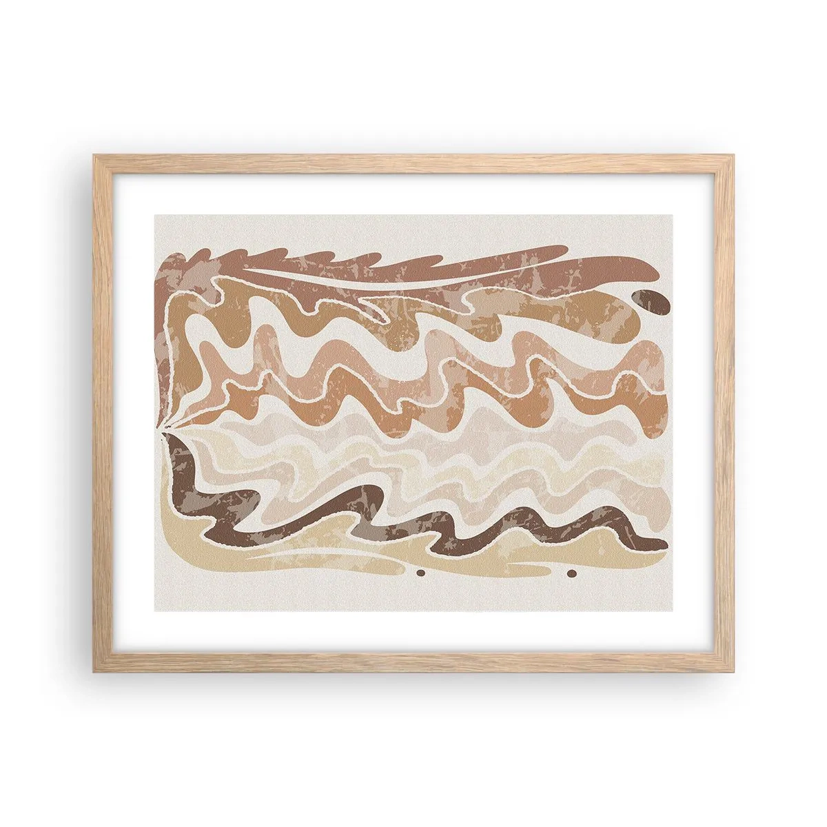 Póster en marco roble claro - Buena energía - buenas emociones - 50x40 cm