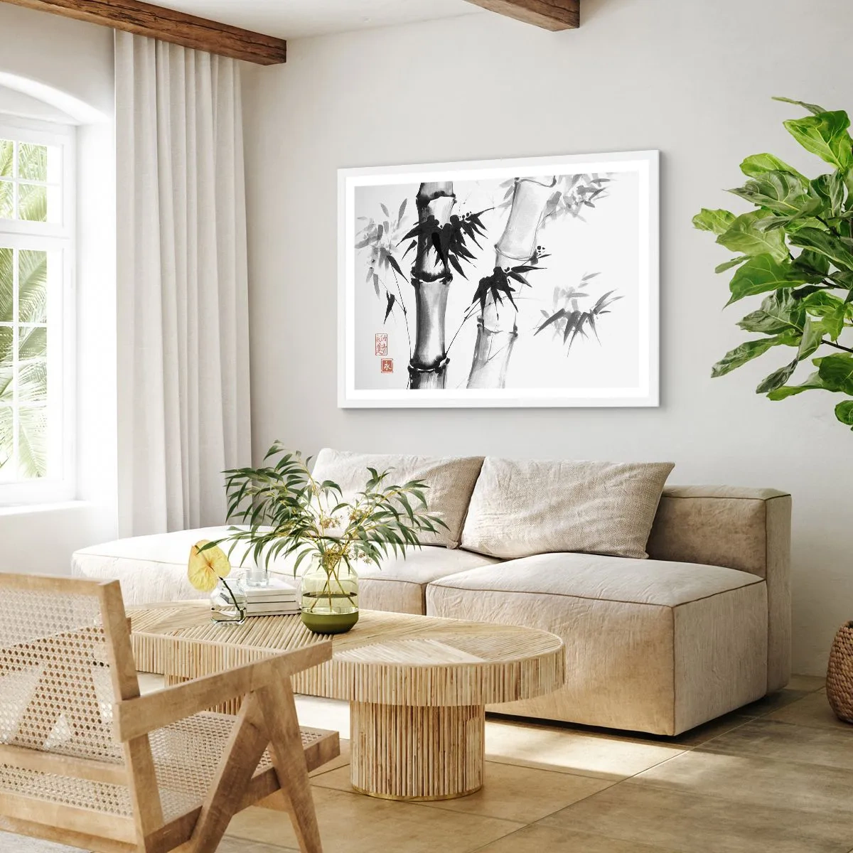 Póster en marco blanco - Primer plano de Oriente - 91x61 cm