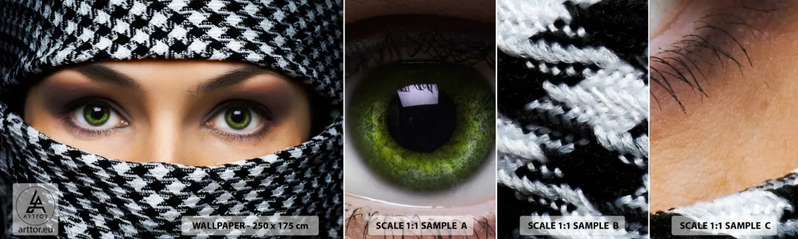 Muestra De Fotomural Standard Eco - Hermosa mirada de ojos verdes - Mujer, Ojos, Cultura - 100x30 cm