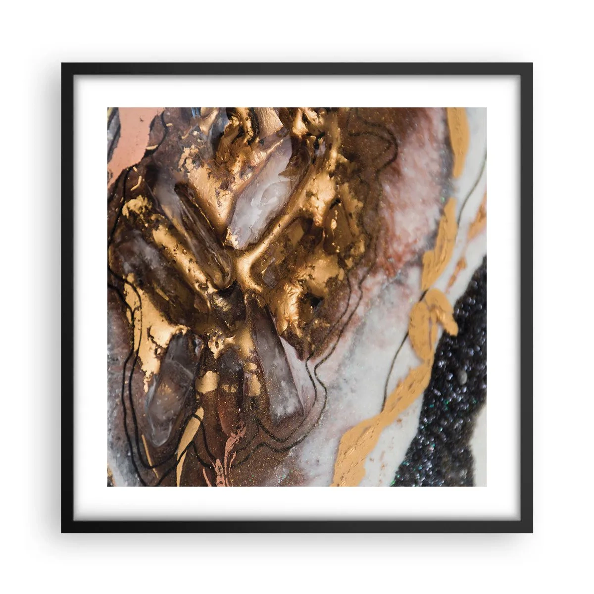 Póster en marco negro - Elemento de la tierra - 50x50 cm