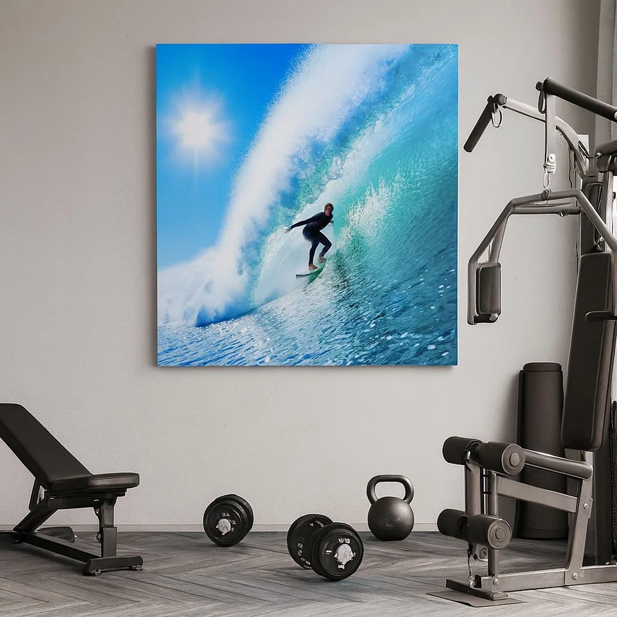 Cuadro sobre lienzo - Impresión de Imagen - A través de la gran ola - 30x30 cm