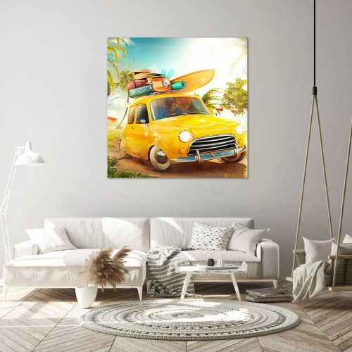 Cuadro sobre lienzo - Impresión de Imagen - Un viaje para más de una sonrisa - 30x30 cm