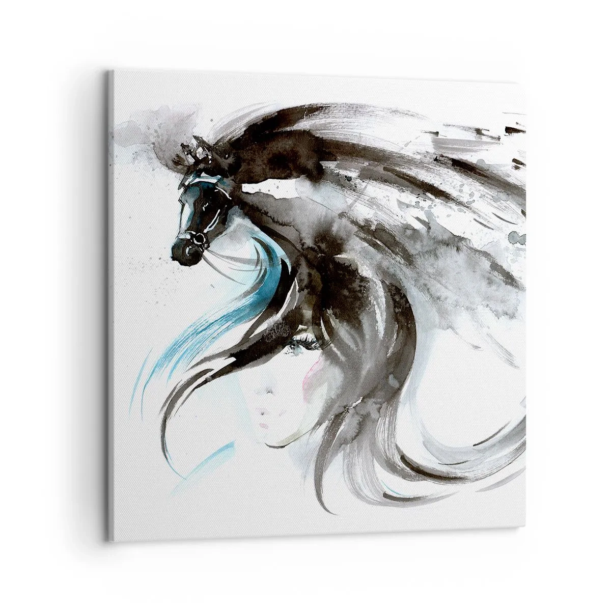 Cuadro sobre lienzo - Impresión de Imagen - El galope del Príncipe Negro - 50x50 cm