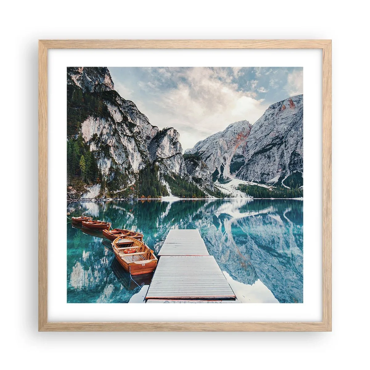 Póster en marco roble claro - Te mostraremos la fuente de la belleza - 50x50 cm