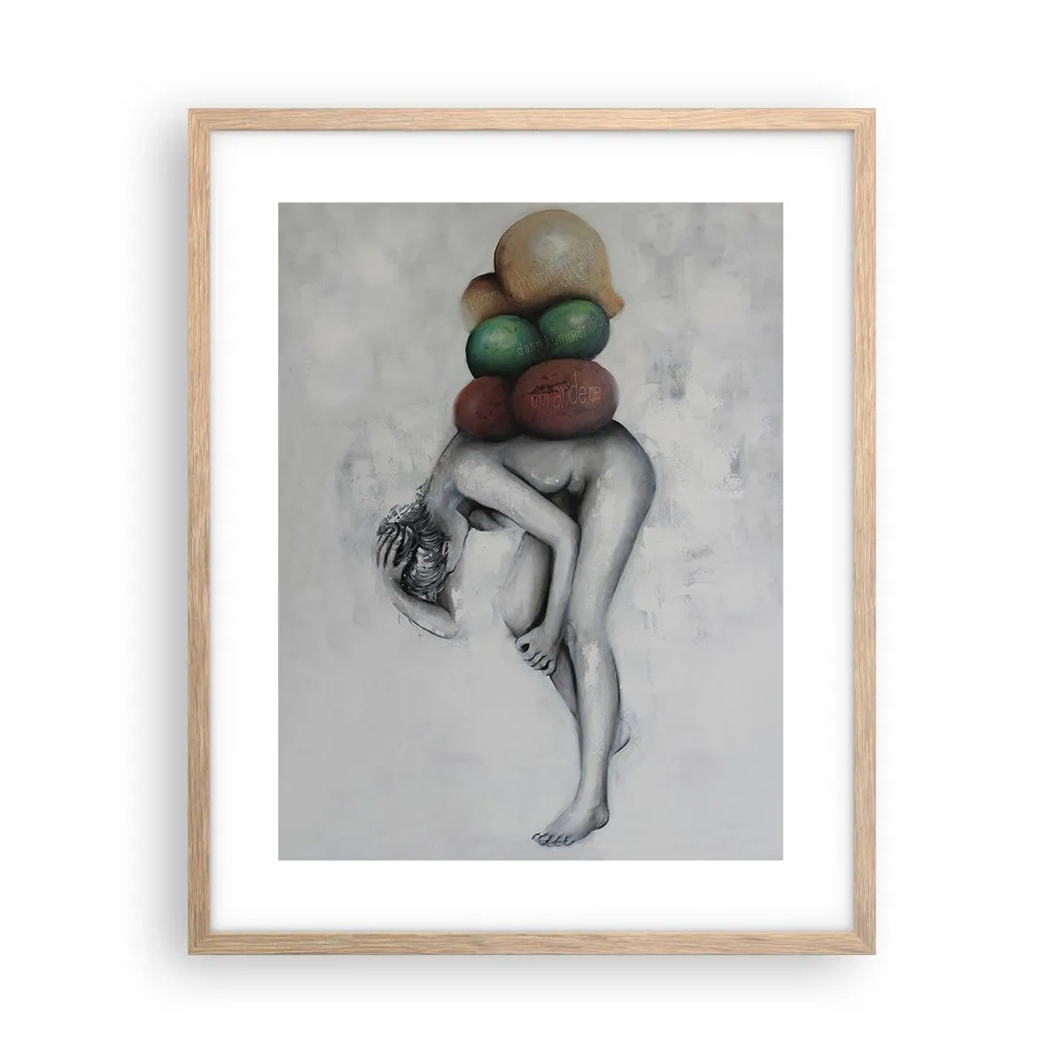 Póster en marco roble claro - El peso de la vida - 40x50 cm