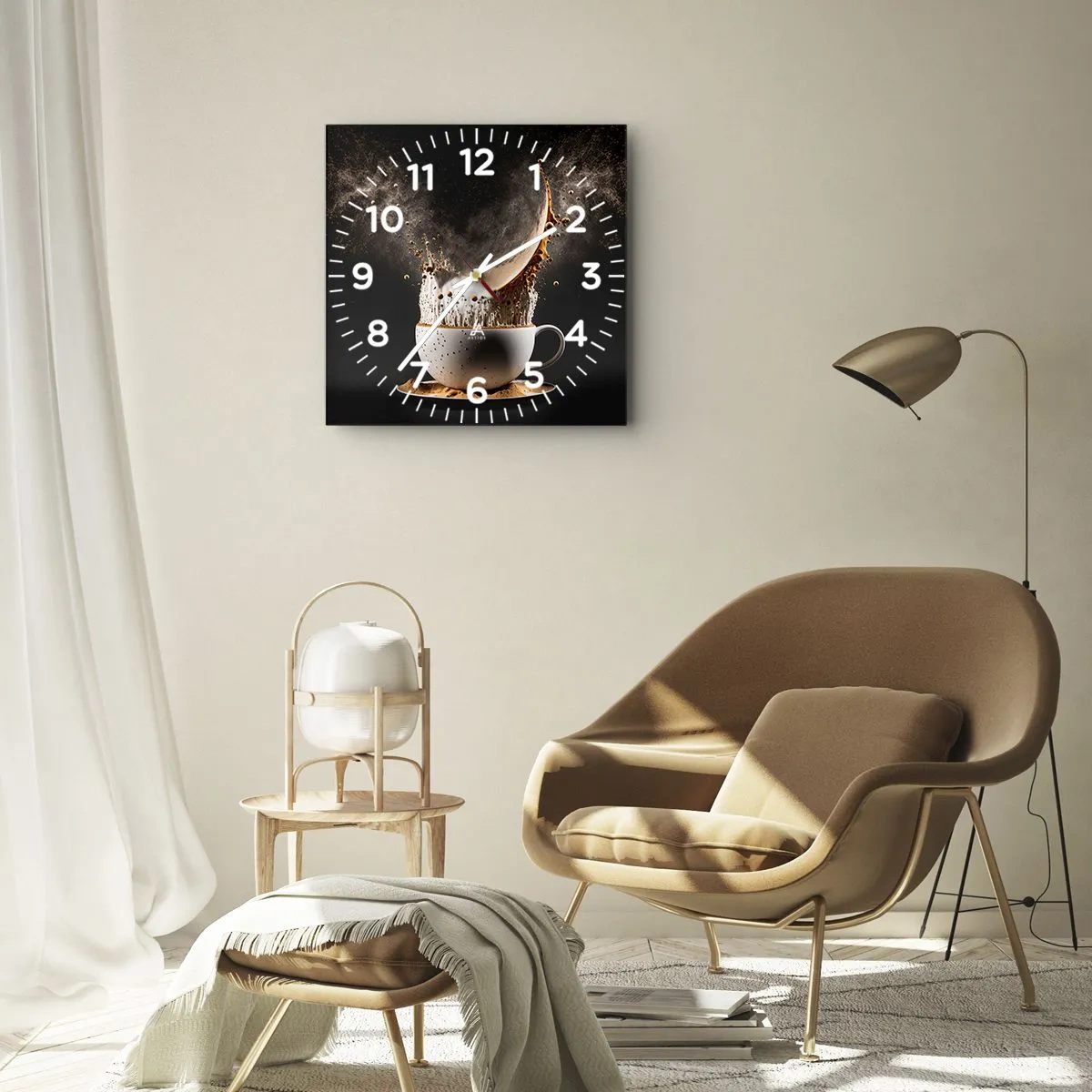 Reloj de pared - Reloj de vidrio - Una explosión de sabor - 40x40 cm